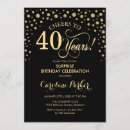 Search for mens black and gold birthday invitations Surprise party