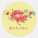 Search for poppy watercolor stickers Red