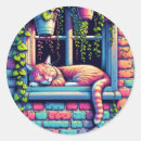 Search for sleepy cat stickers Cartoon