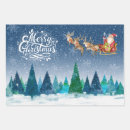 Search for santas sleigh wrapping paper Snow