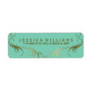 Search for mint and gold return address labels Vintage