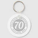 Search for 70th birthday round key rings Age