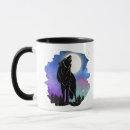 Search for wolf silhouette mugs Colourful