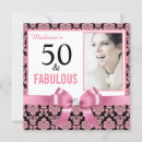 Search for hot pink black white invitations Fifty and fabulous