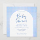 Search for blue gingham baby shower invitations Plaid