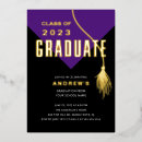 Search for black purple graduation invitations University