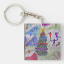Search for winter snow scene key rings Blue