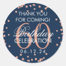Search for 60th birthday thank you stickers Navy blue