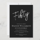 Search for black and white 50th birthday invitations Minimal
