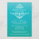 Search for damask rehearsal dinner invitations Blue