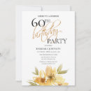 Search for yellow 60th birthday invitations Botanical