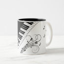 Search for piano design mugs Black and white