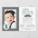 Search for little man birthday invitations Blue