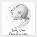 Search for baby boy birth announcement stickers White