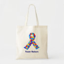 Search for autism awareness tote bags Blue