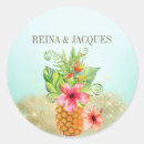 Search for tropical seals wedding stickers Pineapple