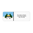 Search for winter scene return address labels Cute