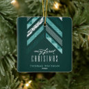 Search for chevron christmas tree decorations Baby's first christmas