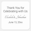 Search for thank you for celebrating with us wedding stickers Script