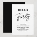 Search for black and white 40th birthday invitations Minimal