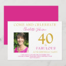 Search for 40 and fabulous 40th birthday invitations Pink and gold