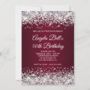 Search for burgundy and silver birthday invitations Glam