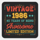 Search for 1986 stickers 40 years old