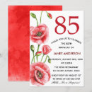 Search for floral 85th birthday invitations Red