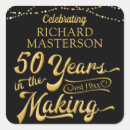 Search for 50th year stickers Black and gold