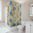 Search for blue and orange shower curtains Flowers