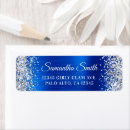 Search for blue and silver return address labels Elegant