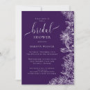Search for purple bridal shower invitations Simple