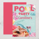 Search for girls pool party invitations Hot pink