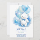Search for polar bear baby boy shower invitations Watercolor