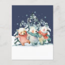 Search for watercolor bear postcards Winter