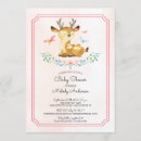 Search for deer baby girl shower invitations Watercolor