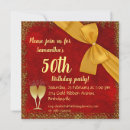 Search for luxury 50th birthday invitations Gold glitter
