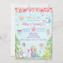 Search for dragons and unicorns invitations Watercolor