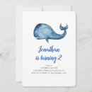 Search for blue whale birthday invitations Watercolor