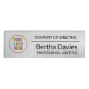 Search for silver name tags Plastic with magnetic backing