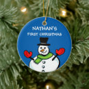 Search for snowman christmas tree decorations Newborn