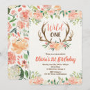 Search for girl deer birthday invitations Wild one