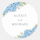 Search for blue hydrangeas wedding stickers Watercolor