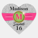 Search for faux silver glitter stickers Sweet 16