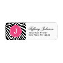 Search for hot pink and black return address labels Girly