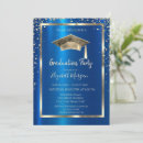 Search for royal blue and gold graduation invitations Elegant