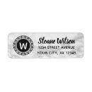 Search for white marble return address labels Black and white