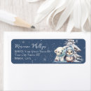 Search for blue snowflake return address labels Polar bear
