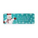 Search for snowy trees return address labels Snowman