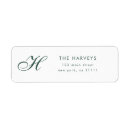 Search for dark green return address labels Calligraphy